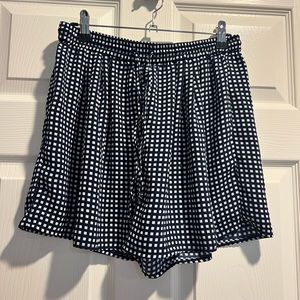 J Crew Gingham Black and White Shorts with Drawstring Size Small